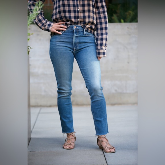 MOTHER Denim - Mother The Mid-Rise Dazzler Ankle Fray Women’s Blue Denim Jeans Size 31